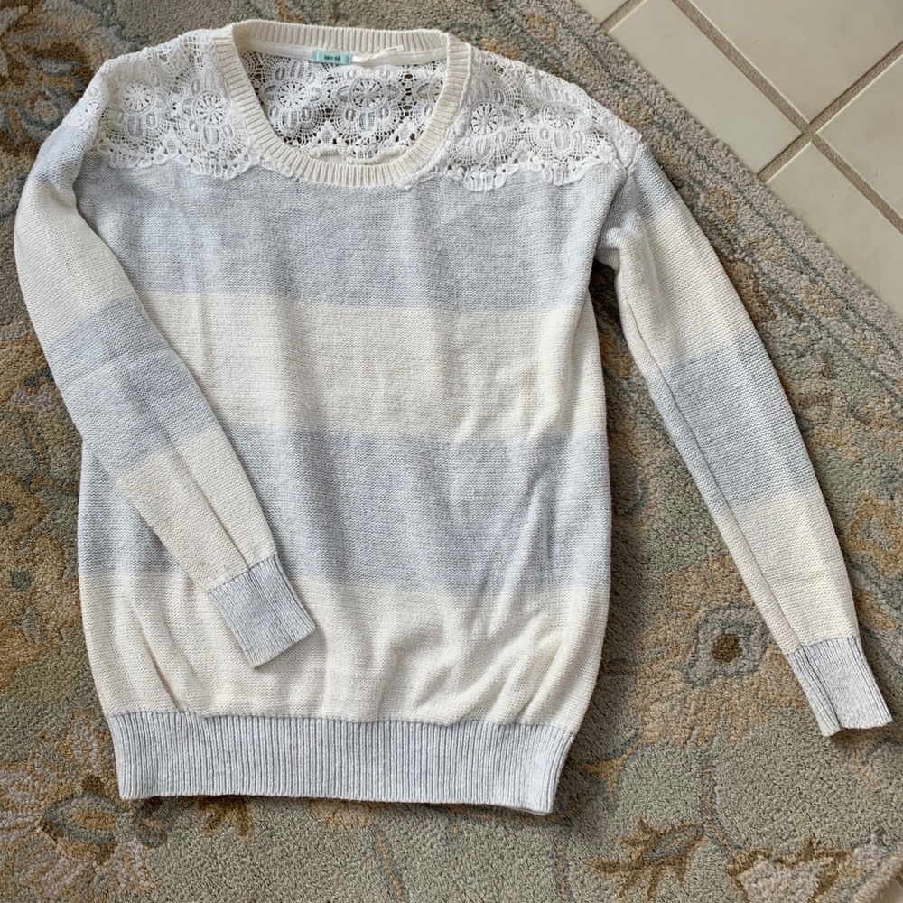 Urban Outfitters Blue/Grey/Cream Stripe Sweater